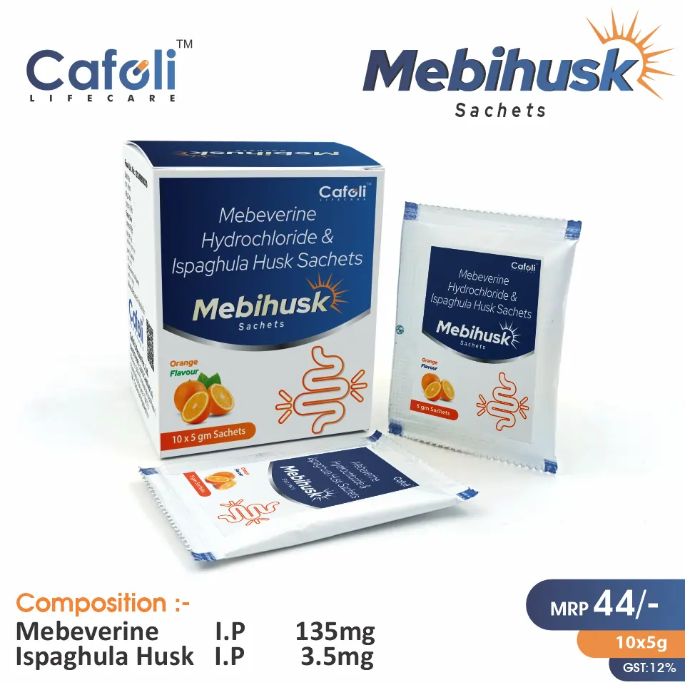 Mebeverine + Ispaghula Sachet at the best price in PCD Pharma Franchise for gastrointestinal and IBS care.